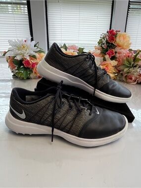 Nike Lunar Empress 2 Textile Golf Shoes Black Metallic Silver Women’s 7 Lunarlon